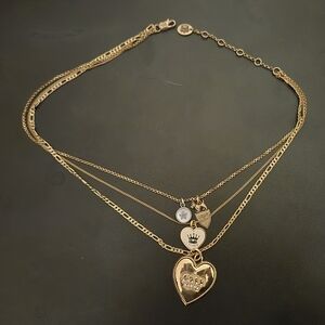 Juicy Couture Gold Heart Pendant Layered Necklace